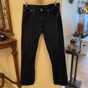 LEVI’S Men Black 501 Button Fly Jeans Size 34 x 34-Made in Mexico